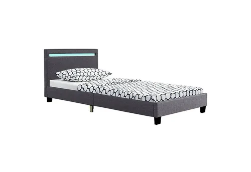 Juskys Polsterbett Verona 120x200 cm - Modernes Polsterbett mit hohem Kopfteil und LED-Beleuchtung in 16 Farben, robustes Bettgestell für optimalen Schlafkomfort.