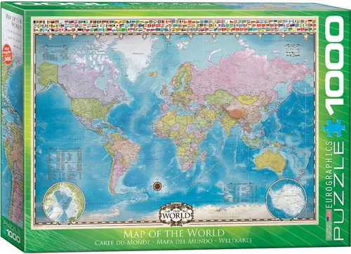 Puzzle 1000 Teile Puzzle - Puzzle - Weltkarte - Map of the World, Puzzleteile