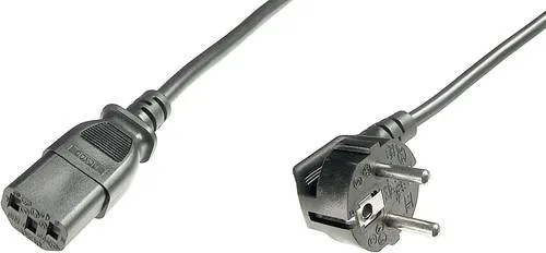 Digitus Strom Anschlusskabel [1x Schutzkontakt-Stecker - 1x Kaltgeräte-Buchse C13] 0.75m Schwarz