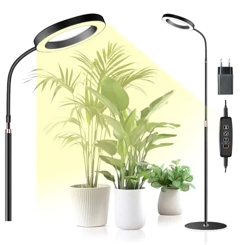 Höhenverstellbare LED Pflanzenlampe mit Timer und 3 Lichtmodi