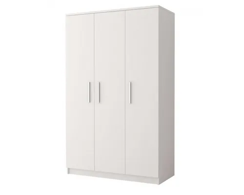Deine Möbel 24 Kinderkleiderschrank OLMO 19 in Weiß/Grau - Vielseitiger 3-türiger Kleiderschrank für Kinder und Jugendliche, ideal für platzsparende Lösungen. Modernes Design mit robusten Materialien sorgt für langanhaltende Nutzung. Inklusive 7 Einlegeböden und Kleiderstange.