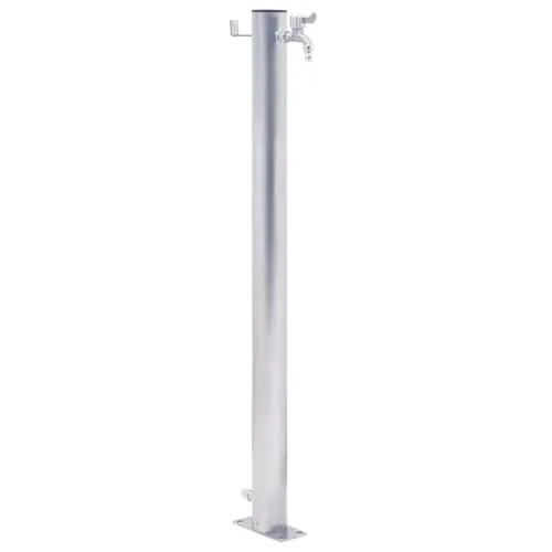 vidaXL Edelstahl Wassersäule für den Garten - Hochwertige Wasserzapfsäule aus rostfreiem Stahl mit praktischem Haken für Gartenschlauch, ideal für die Gartenbewässerung und lange Lebensdauer.