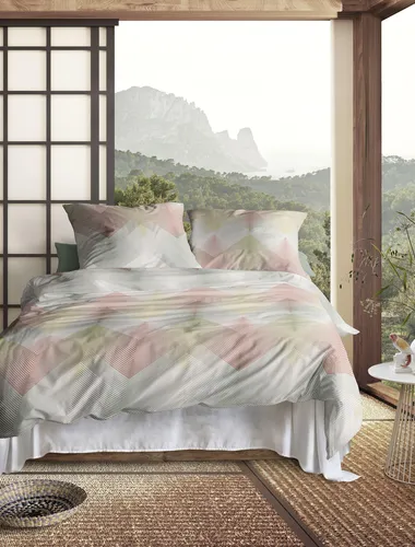 Irisette Bettwäsche Wave 8624 - 2-teilige Mako-Satin Bettwäsche in buntem Streifen-Design, anschmiegsam und atmungsaktiv für höchsten Schlafkomfort, ganzjährig einsetzbar.