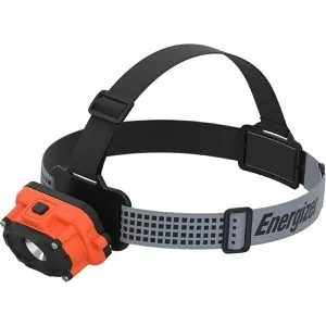 Energizer ATEX LED-Stirnleuchte 130 lm, schwarz/orange - ATEX-zertifizierte Stirnlampe für den Einsatz in gefährlichen Umgebungen, IP67 wasserfest und stoßfest bis 1 Meter, ideal für industrielle Anwendungen.