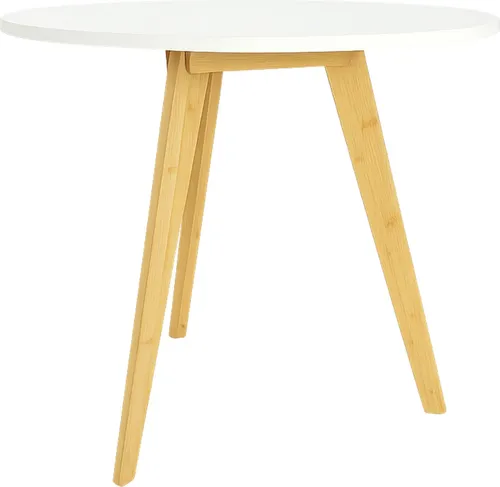 Begryf Couchtisch, Rund, Weiß und Natur, 56x56x56 cm
