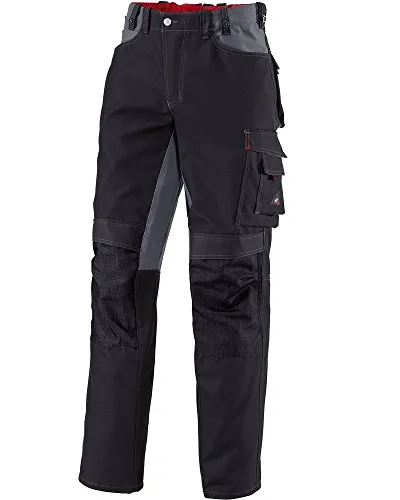 BP Arbeitshose 1789-555-32, Herren, Bundhose, schwarz-dunkelgrau, Größe 48 - Arbeitshosen mit ergonomischem Schnitt und verstärktem Gesäß, ideal für Handwerker. Mit praktischen Taschen und Kniepolstereinlagen für maximalen Komfort.