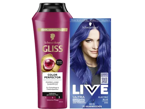 LIVE 095 Electric Blue & GLISS Shampoo Color