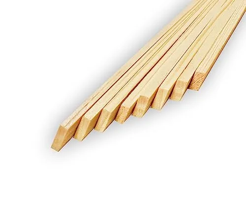 Holzstäbchen spitz vierkant 300x4x4 mm Grillspieße Schaschlikspieße Kebabspieße Stäbchen für Basteln und Haushalt (200 Stück)