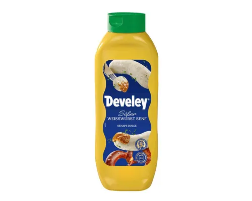 Develey Saucen, Develey Süßer Weisswurst Senf mild süßlich Plastikflasche 875ml