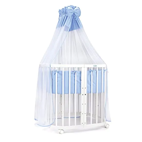 Waldin Babybett 7in1 - Mobiles Holz-Babybett mit Matratze - Gitterbetten: 7-in-1 Kombinationsmöglichkeiten, wächst mit Ihrem Kind und bietet eine sichere Schlafumgebung - ideal für jedes Schlafzimmer!