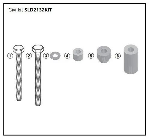 Spezifisches GIVI Kit SLD2132KIT Für Rahmenprotektoren SLD01 Yamaha MT-09