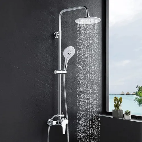 Kisimixer Regendusche Duschsystem mit Einhebelmischer - Duscharmaturen & Thermostate, luxuriöses 8 Zoll Duschkopf-Design mit 2 Strahlarten für ein entspannendes Duscherlebnis.