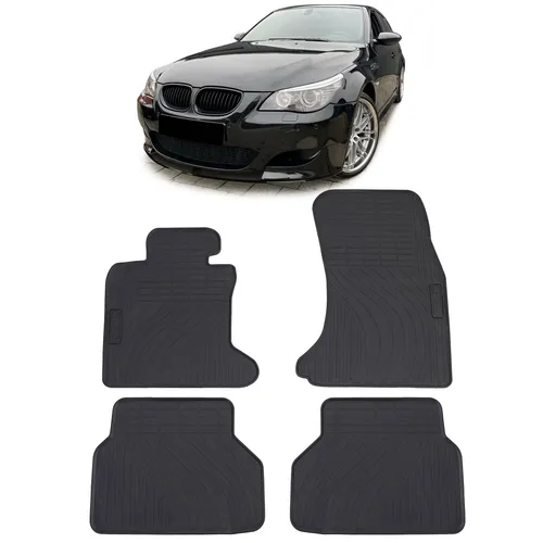 Premium Gummi Fußmatten Set für 5er BMW E60 E61 (03-10) - Hochwertige, passgenaue Gummi Fußmatten für vorne und hinten, ideal für den Innenraum. Schützen Sie Ihren BMW vor Schmutz und Feuchtigkeit mit dieser langlebigen Lösung.