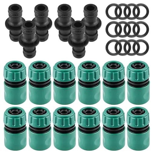 Stück Schlauchverbinder, 1/2 Zoll Schlauchverbinder Schlauchkupplung Plastik Schnell 1/2 Zoll Schlauchanschluss Wasserhahn Adapter Wasserhahn Gartenschlauch für Rohr Verbinden Gartengeräte 18