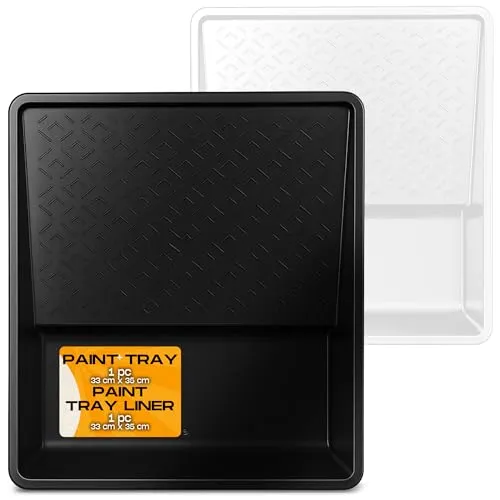 Instalguru Farbwanne Farbschale 33x35 cm Einsatz Einweg Lackwanne Lackierwanne Kunststoff Maler Lackschale für Farbe Lackier Farbwalzen Wandfarbe Streichen