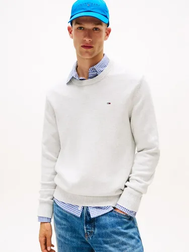 Herren Rundhalspullover TOMMY JEANS, Gr. XL, grau - Klassischer Herren-Pullover von Tommy Jeans in slim fit. Aus 100% Baumwolle, bietet er hohen Tragekomfort und Bewegungsfreiheit. Ideal für einen lässigen Look!