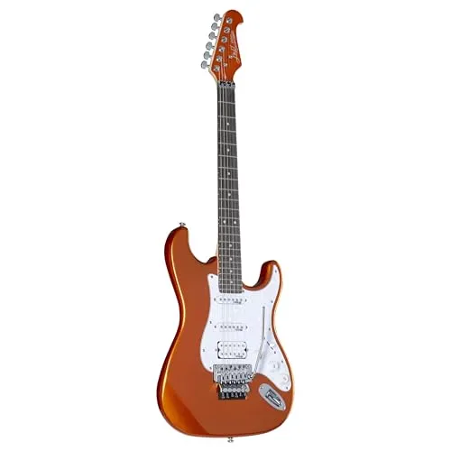 E-Gitarre ST-Style Metallic Orange - Gitarren: Hochwertige ST-Style E-Gitarre mit Wilkinson Tonabnehmern und Floyd Rose Tremolo für optimale Stimmstabilität und vielfältige Klänge.