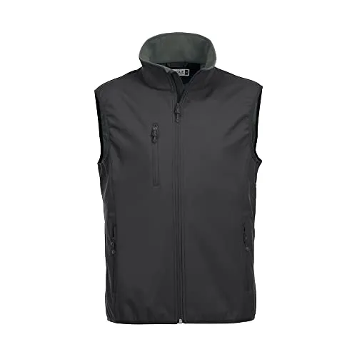 CliQue Herren Softshell Vest Gilet Outdoor Weste, Schwarz, S