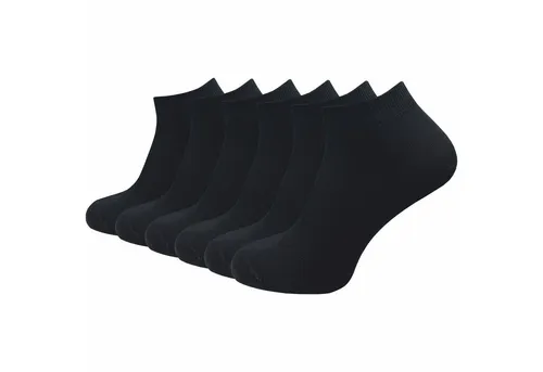 GAWILO Sneakersocken aus 100% Baumwolle für Herren in schwarz & weiß (6-Paar) ohne drückende Naht über den Zehen - atmungsaktiv - absolut blickdicht