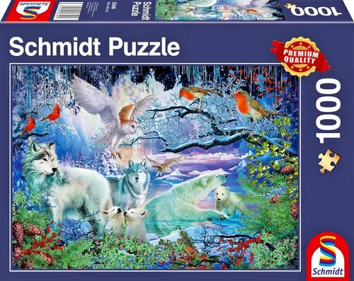Puzzle-SCHMIDT SPIELE 58349 Wölfe im Winterwald 1.000 Teile / Neu