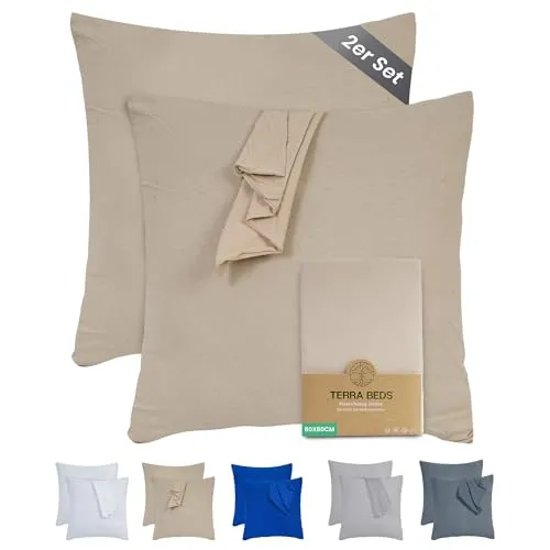 Terra Beds Kissenbezug 80x80 (Set mit 2) in beige von Terra Beds