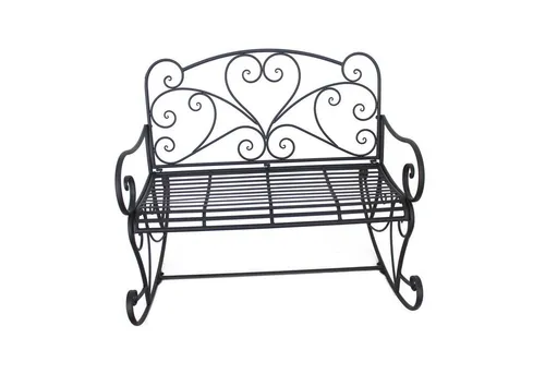 HTI-Line Gartenbank Schaukelbank Curly - Nostalgische Metall-Gartenbank für überdachte Außenbereiche, belastbar bis 200 kg und ideal für entspannte Stunden im Freien.