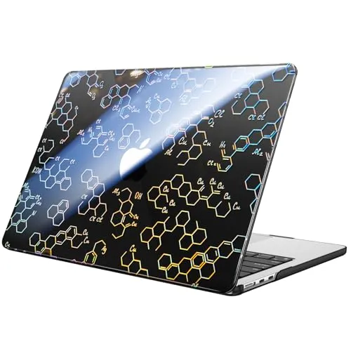 Fintie Hülle Kompatibel mit MacBook Air 13.6 Zoll M4 M3 M2 (2025-2022) A3240 A3113 A2681, Ultradünne Hartschale Schutzhülle Snap Case Kompatibel mit MacBook Air 13.6 Zoll, Molekularformel