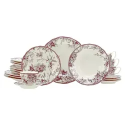 CreaTable Adelaide Rot Kombiservice 20-tlg Porzellan von CreaTable