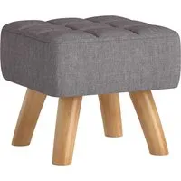 Homcom Fußhocker Grau, 27x26 cm - Stilvoller Sitzhocker - Hocker in elegantem Grau, vielseitig einsetzbar als Sitzgelegenheit oder Fußstütze. Gepolstertes Design und atmungsaktiver Stoff bieten höchsten Komfort und Eleganz.