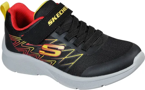 Skechers Microspec Texlor Jungen Sneaker Schwarz 28 EU - Sportliche Sneaker für Jungen mit leichtem Mesh-Obermaterial, gepolsterter Einlegesohle und praktischen Klettverschluss für einfaches An- und Ausziehen. Ideal für aktive Kinder und perfekt für den Sommer!