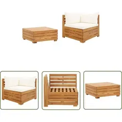 The Living Store 2-tlg. Garten-lounge-set Mit Kissen Massivholz Akazie