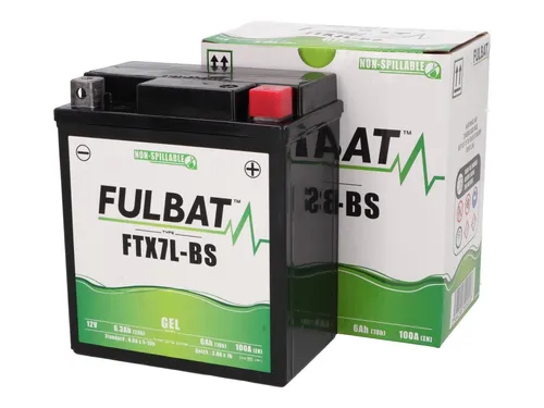 Fulbat YTX7L-BS Gel SLA 12V 6Ah Batterie - Motorradbatterien - Wartungsfreie Gel-Batterie mit hoher Leistung, sofort einsatzbereit und ideal für alle Motorsportarten.