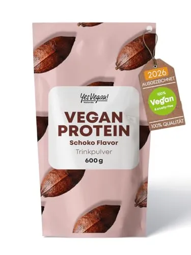 Veganes Proteinpulver Schoko (600 g) Vegan Protein Pulver aus 4 Komponenten u.a. mit Erbsenprotein