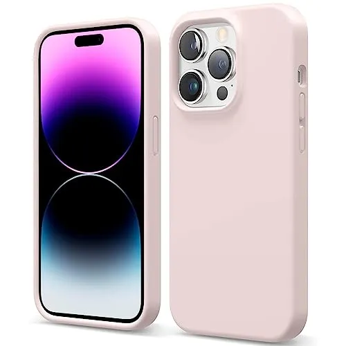 CoolGadget Schutzhülle TPU für iPhone 14 Pro, Silikonhülle, stoßfest, Kratzfest, kabelloses Laden, weiche Innenseite, Rosa