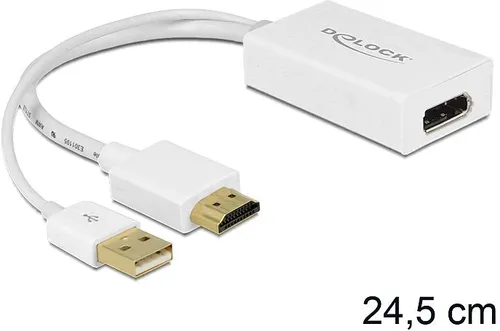 DeLOCK 62496 HDMI/DisplayPort Adapter - EDV-Peripherie mit 4K Ultra HD Unterstützung und kompakter Kabellänge für einen aufgeräumten Arbeitsplatz. Ideal für flexible Verbindungen zwischen Geräten.