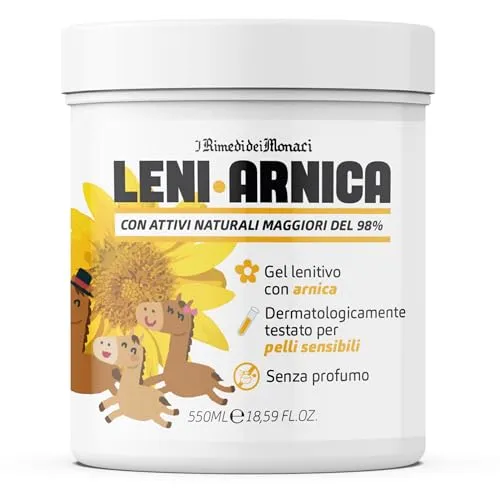 Arnica Montana Gel 98% 550 ml | LeniArnica – natürliche Muskelentlastung für empfindliche Haut | parfümfrei, hypoallergen, schnelle Absorption | Made in Ital