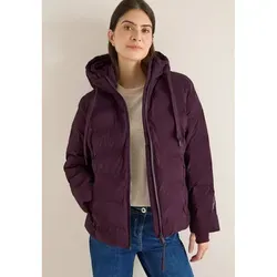 CECIL Funktionsjacke mit verklebten Nähten, dark plum, XS - Wetterfeste Damenjacke mit 2-Wege-Reißverschluss und Kapuze, ideal für aktive Tage, mit reflektierenden Details für mehr Sicherheit.
