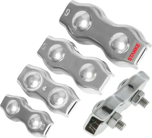 STANKE Drahtseilklemme Duplex Seilklemme verzinkt, (100St), Seilklemme für Drahtseil