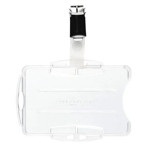 Durable Pass-Halter für 2 Karten, 25 Stück, transparent - Ausweishalter für 2 Karten, umweltfreundlich und 100% recycelbar. Ideal für Sicherheitsausweise im Hoch- oder Querformat. Perfekt für Veranstaltungen oder den täglichen Gebrauch.