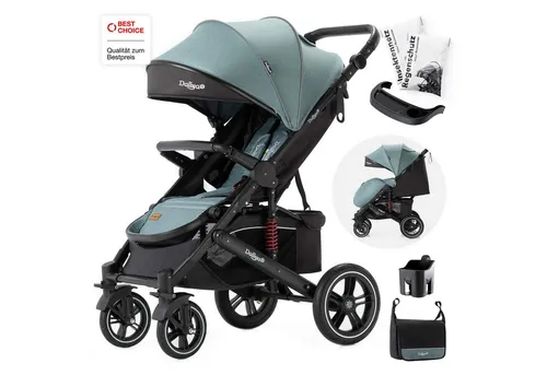 Daliya Rapidy Buggy - Sportwagen für 0-36 Monate, mit Liegeposition, Wickeltasche, Winterfußsack und Ess-Spieltisch, sicher und komfortabel
