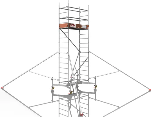 ALTEC Rollfix 500 | Ausziehbares Rollgerüst mit Rollen (Ø 150 mm)