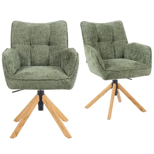 DUBI Möbel Drehstuhl Mika-Keno 2er-Set in grün von DUBI Möbel