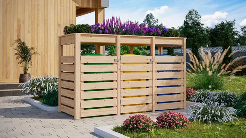 Karibu Mülltonnenbox 3 mit Hochbeet von Karibu