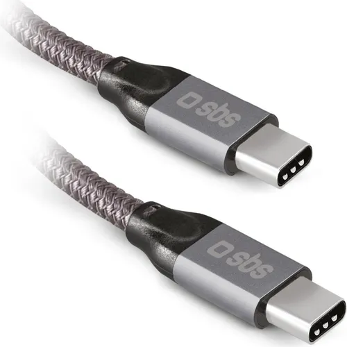 SBS Lade-/Datenkabel USB-C > USB-C 240W-Power weiß 1,0m - USB-Kabel für schnelles Laden und Datenübertragung mit bis zu 240W Leistung, ideal für Smartphones, Tablets und Laptops. Unterstützt Videowiedergabe auf externen Bildschirmen.