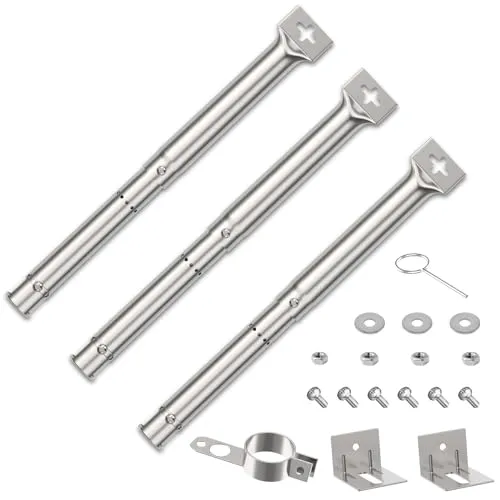 Gardenz Universal Brenner,30,8 bis 44,9 CM Einstellbarer Edelstahl Brenner Zubehör für Gasgrill-Ersatzteile, 3PC Universal-Brenner für Master Forge Perfect Flame Uniflame Lowes und andere Grillgeräte.
