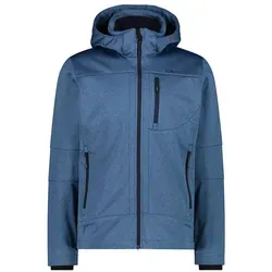 CMP Herren Hoodie Zip Jacke (Größe L, blau) - Funktionsjacke mit stark wind- und wasserabweisenden Eigenschaften, leichtem Fleecefutter und abnehmbarer Kapuze für optimalen Tragekomfort.