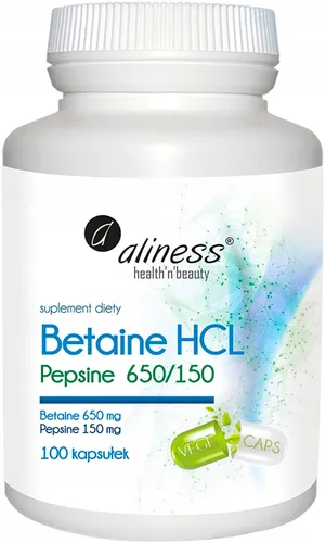 Aliness BETAINE HCL Salzsäure PEPSIN Verdauung 100 Kapseln
