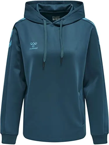 hummel Sweatshirt hmlCORE XK Poly Sweat Hoodie Woman - Stylisches Sweatshirt für Frauen mit wasserbasiertem Druck, praktischen Seitentaschen mit Reißverschluss und verstellbarem Kapuzenzug – perfekt für sportliche Aktivitäten und Freizeit.