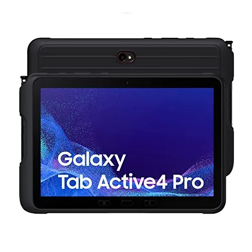 Samsung Galaxy Tab Active4 Pro 10,1 Zoll Tablet - Robustes Android Tablet mit IP68 Schutz, ideal für unterwegs. Langlebiger 7.600 mAh Akku und Wi-Fi 6 sorgen für Produktivität und ständige Verbindung.