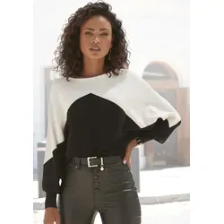 Strickpullover LASCANA Damen, Gr. 32/34, schwarz-weiß in schwarz von LASCANA 